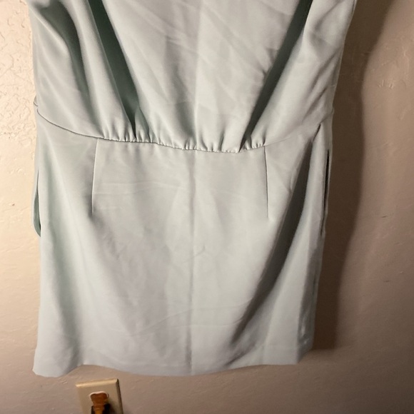 The KOOPLES V-Neck  Wrap  Work Dress With Pockets, pastel mint green - Picture 8 of 15